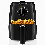 Chefman TurboFry 2-Quart Air Fryer, Dishwasher Safe Basket & Tray, Use Little to No Oil For Healthy Food, 60 Minute Timer, Fry Healthier Meals Fast, Heat And Power Indicator Light, Temp Control, Black