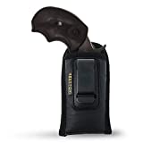 IWB Mini Revolvers Holster - by Houston - North American Arms - ECO Leather Concealed Carry Soft Material - Suede Interior for Protection - Fits: Black Widow .22 Mag (Ambidextrous)
