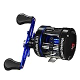 Piscifun Chaos XS Baitcasting Reel Round Reel Reinforced Metal Body Conventional Reels for Catfish, Musky, Bass, Pike, Saltwater Inshore Surf Fishing Reels (40 Right Handed)