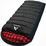 Londtren Large 0 Degree Sleeping Bags for Adults Cold Weather Sleeping Bag Camping Winter Below Zero 20 15 Red Flannel Big and Tall
