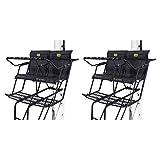 Hawk Big Denali 18-Foot Durable Steel 2-Man Hunting Game Deer Ladder Tree Stand with Safe-Tread Steps and Kick-Out Footrests, 2 Pack