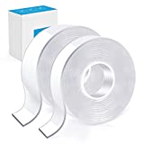 Double Sided Mounting Adhesive Tape (Pack of 2,Total 19.7FT),Double-Sided Tape Adhesive Tape Heavy Duty Tape with Two Widths