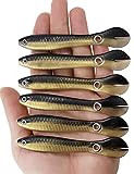 Ducurt Loach Bait Fishing Lures Bass Soft Lures for Freshwater Saltwater Simulation Swim Baits - 6 Pack