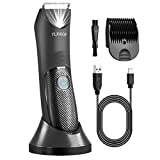 Ball Shaver for Men and Body Hair Trimmer ,Body Groomer for Groin&Pubic with LED Bikini Electric Male Razor USB Type-C Charging IPX7 Snap-in Ceramic Blades Wet and Dry Use