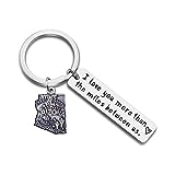 JJTZX I Love You More Than The Miles Between Us Long Distance Relationship State Map Keychain Going Away Gift Travel Gift (Arizona)