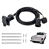 56070 Truck Bed 7-Foot 7-Pin Trailer Wiring Harness Extension with Connector Compatible with Silverado 1500 2500 3500, Dodge Ram, Ford F-150, F-250, F-350, GMC Sierra, Toyota Tundra, RAM