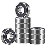 Donepart R4-2RS Ball Bearings 1/4 x 5/8 x 0.196 inch C3 High Speed Double Sealed and Lubricated Bearings for Motor, Wheels, Bike, Pool Pump, Spinners (10 Pack)