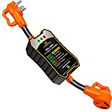Portable RV Surge Protector 30 Amp - RV Circuit Analyzer with Integrated Surge Protection - Smart 30 Amp Power Defender with Grip Handles