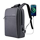 Victoriatourist Laptop Backpack 17 Inch, Business Slim Durable Laptops Travel Backpacks with USB Charging Port, College School Computer Bag Gifts for Men and Women Fits Notebook (Grey)