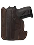 Barsony Brown Leather Gun Concealment Pocket Holster for Taurus TCP 738 .380