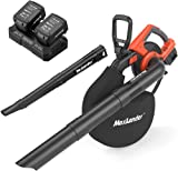 MAXLANDER 3 in 1 Cordless Leaf Blower & Vacuum with Bag, Brushless Battery Powered Leaf Vacuum Mulcher 40V 170MPH 330CFM 5 Speeds Leaf Blowers for Lawn Care 2 Pcs 4.0Ah Battery & Charger Included