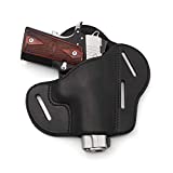 The Ultimate Leather Gun Holster | 3 Slot Pancake Style Belt Holster | Handmade in The USA! | Fits All 1911 Style Handguns Relentless Tactical | Black Right Handed