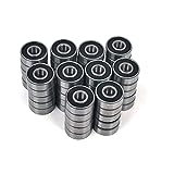 608 2RS Bearings, 50 Pack 608 Bearing, 8x22x7mm ZZ RS Ball Bearing Grease Seal Assembly Roller Skateboard Bearings, 8mm Small Bearing, Double Rubber Sealed Miniature Deep Groove Ball Bearing