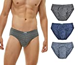 Breathable Men's Bamboo Underwear Soft Lightweight Mid/Low Rise Briefs 3 or 4 Pack (L)