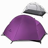 Naturehike Backpacking Camping Tent 1 Person Ultralight Waterproof Compact Portable Lightweight for Outdoor Hiking Cycling Bikepacking, 3-4 Season, Easy Setup, Anti-UV, Large Size with Footprint