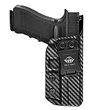 Glock 17 Holster, Carbon Fiber Kydex Holster IWB for Glock 17 (Gen 1-5) / Glock 22 Glock 31 (Gen 3-4) - Inside Waistband Carry Concealed Holster Glock 17 Gun Accessories (Black, Right Hand)