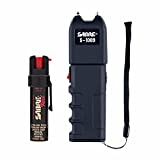SABRE Pepper Spray & 3-in-1 Stun Gun with Flashlight and Anti-Grab Bar Technology, Self Defense Kit, 35 Bursts, 10 Ft (3 m) Range, Painful 1.250 µC Charge, 120 Lumens LED Light, Rechargeable Battery