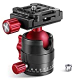 NEEWER Tripod Head, 360° Rotating Panoramic Ball Head with 1/4” Quick Shoe Plate for Tripod Monopod Slider DSLR Camera Camcorder, Max Load up to 5kg/11lb – GM28