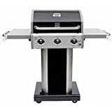 Kenmore 3-Burner Outdoor BBQ Grill | Liquid Propane Barbecue Gas Grill with Folding Sides, PG-A4030400LD, Pedestal Grill with Wheels, 30000 BTU, Black