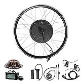 JAUOPAY Electric Bicycle Conversion Kit, 48V 1500W EBike Brushless Gearless Hub Motor, 22.5' Rear Wheel Frame for 26' x 1.95'~2.125' Tire, Build-in Dual Mode Controller Full Waterproof Kit