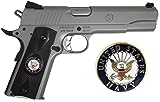 Garrison Grip 1911 Colt A1 Full Size and Clones (Grips Only) with US Navy Colored Medallion Set in Double Diamond Ebony Black Colored ABS