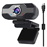 Webcam for PC, USB Camera with Microphone Plug Play Built-in Mic Full Ultra HD 1080P Web Camera Video Cam Video Calling Conferencing Streaming for Desktop/Computer/Mac/Laptop/MacBook