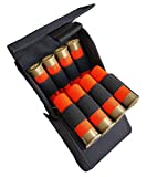 Shotgun Shell Pouch Holder, 25 Round Shotgun Shotshell Ammunition Reload Holder Quick Access Molle Pouch for 12 Gauge/20G (Black)