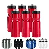50 Strong 6-Pack of Sports Squeeze Water Bottles - 22 oz. BPA Free Bike & Sport Bottle with Easy Open Push/Pull Cap – Made in USA