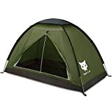 Night Cat Backpacking Tent for One 1 to 2 Persons Lightweight Waterproof Camping Hiking Tent for Adults Kids Scouts Easy Setup Single Layer 2.2x1.2m
