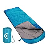 Sleeping Bag 3 Seasons (Summer, Spring, Fall) Warm & Cool Weather - Lightweight,Waterproof Indoor & Outdoor Use for Camping Hiking, Backpacking and Survival (Sky Blue)