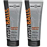 Fresh Body FB - Fresh Balls Lotion, 3.4 fl oz (2 Pack) | Anti-Chafing Men's Soothing Cream to Powder Balls Deodorant and Hygiene for Groin Area
