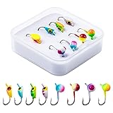 Goture Tungsten Ice Fishing Jig Luminous Ice Fishing Lures Baits for Winter Ice Fishing for Walleye, Pike, Trout, Bass, Perch(8PCS)