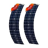 200 Watt Solar Panel Ultra-Thin 400W 2X 200W 12V PET Flexible Solar Panel Suitable for Family, Rv, Caravan, Boat{2*200w}