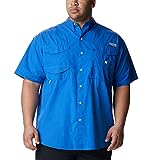 Columbia Standard Men’s Bonehead Short-Sleeve Work Shirt, Comfortable and Breathable, Vivid Blue, Medium