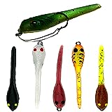 DELONG LURES - Made in The USA - Weedless 3' Tadpole Fishing Lures for Bass, Crappie, Bluegill, and Trout, Life Like Fishing Bait Scented Prerigged Fishing Gear Fishing Lures (Variety Weedless)