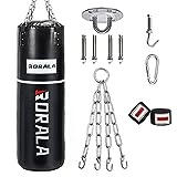 RORALA Punching Bag 5 in 1,Filled 70/100-pound Heavy Bag for Boxing, Muay Thai,Karate, Kickboxing, Daily Workouts