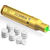 LIGHTWIN Bore Sight Cal .223 5.56mm Rem Gauge Laser Bore Sight Bullet Green Dot Boresighter with 18 Batteries