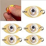 ZOUKFOX 5pcs Deep Sea Fishing Lures Kit LED Lighted Bait Flasher Saltwater Freshwater Bass Halibut Walleye Lures Attractant Offshore Universal Creative (Small Eyes)