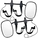 2 Pieces Towing Mirror Universal Black Clip on Bar Extension Mirror Kit Adjustable 360 Degree Rotation Side Mirror for Trailer RV Rearview Mirror Accessories