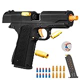 EVA Soft Foam Ejection Toy Blaster Model 1911, Shooting with Foam Darts, Blasters, Shooting Safe Games, Backyard Fun and Outdoor Games, Preschool Toys for Adults Boys Girls Ages 8 9 10 11 12+ (Black)