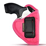IWB Woman Pink Revolver Holster - Houston - ECO Leather Concealed Carry Soft | Suede Interior for Maximum Protection Fits: Any 38 J Frames, S&W, Charter Arms, Rossi 38, Taurus,BG (Right) (CHPK-60-RH)