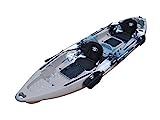 BKC TK122 Angler 12-Foot, 8 inch Tandem 2 or 3 Person Sit On Top Fishing Kayak w/Soft Padded Seats and Paddles