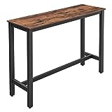 VASAGLE Narrow, Bar Table with Sturdy Metal Frame, Easy Assembly, Industrial Design, 15.7' W, Rustic Brown