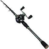 Sougayilang Casting Rod and Reel Combos with Telescopic Fishing Pole and Baitcasting Reel for Freshwater Bass Fishing-2.1M Casting Rod with Right Handed Reel