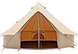 WHITEDUCK Regatta Canvas Bell Tent - w/Stove Jack, Waterproof, 4 Season Luxury Outdoor Camping and Glamping Yurt Tent Made from Breathable 100% Cotton Canvas (10' (3M), Beige (Water Repellent))