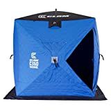 CLAM 14475 C-360 3 Person 6 Foot Lightweight Portable Pop Up Ice Fishing Angler Thermal Hub Shelter Tent with Anchors, Tie Ropes, and Carrying Bag