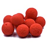 PHECDA PROFLY 30pcs 12mm Smell Carp Fishing Bait Boilies Eggs / 4 Flavors Floating Ball Beads Feeder Artificial Carp Baits Lure/Hair Rig (Red Strawberry（12mm）)
