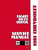 1981 CHEVROLET TRUCK AND PICKUP REPAIR SHOP SERVICE MANUAL ½ ton, ¾ ton, 1 ton Blazer, Suburban, Motorhome Chassis, K5, K10, K20, K30, C10, C20, C30, G10, G20, G30, P10, P20 P30