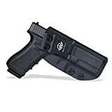 Glock 17 Holster, Kydex IWB Holster for Glock 17 / Glock 22 / Glock 31 Concealed Carry - Inside Waistband Carry Concealed Holster Glock 17 Pistol Case Guns Accessories (Black, Right Hand)
