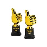 Fun Express Thumbs Up Trophies for Good Job Award - Set of 12 - Classoom Rewards and Staff Appreciation Awards